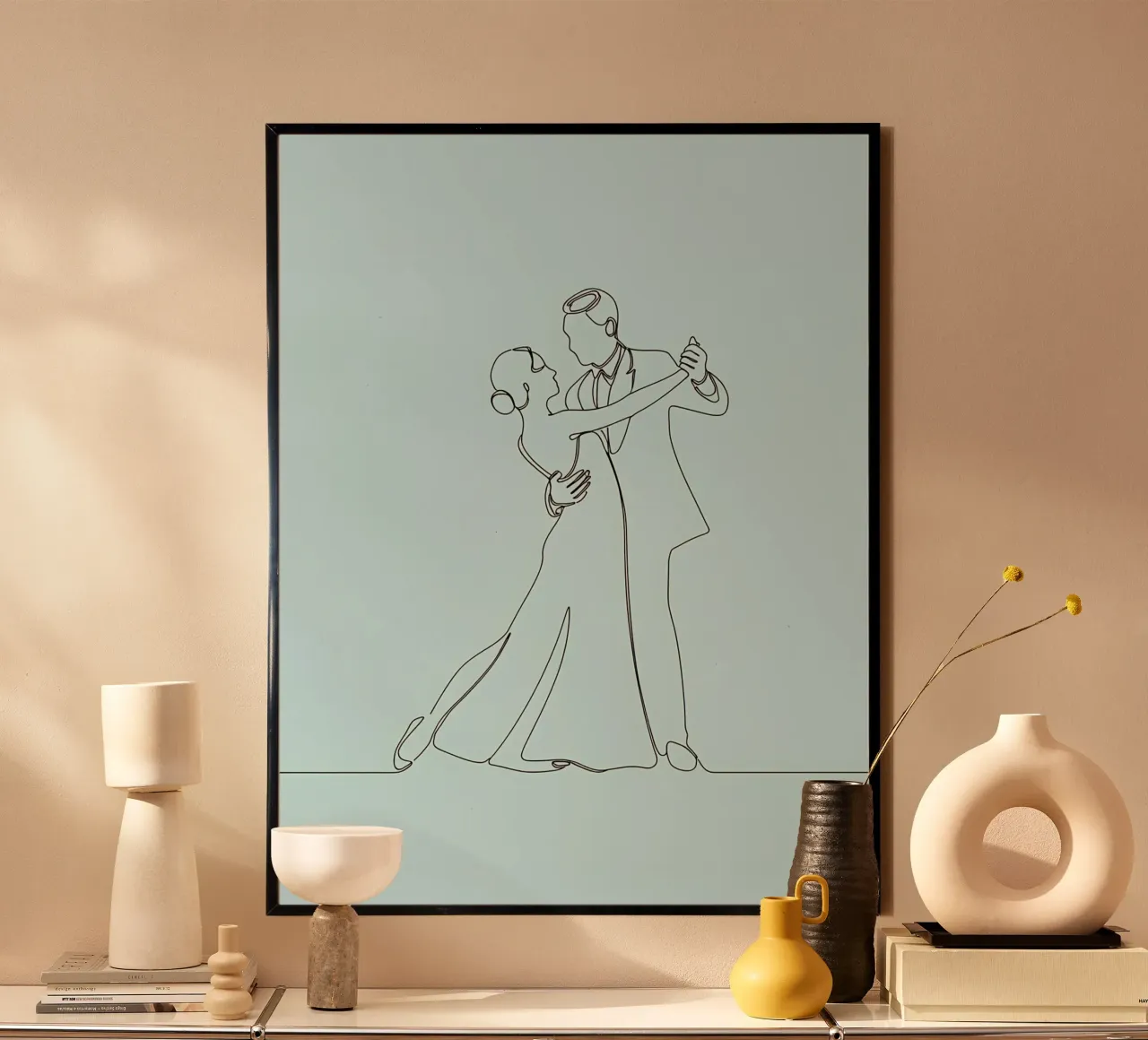 Couple Dancing - Minimalist Line Art hahnemühle by Viv Line Art