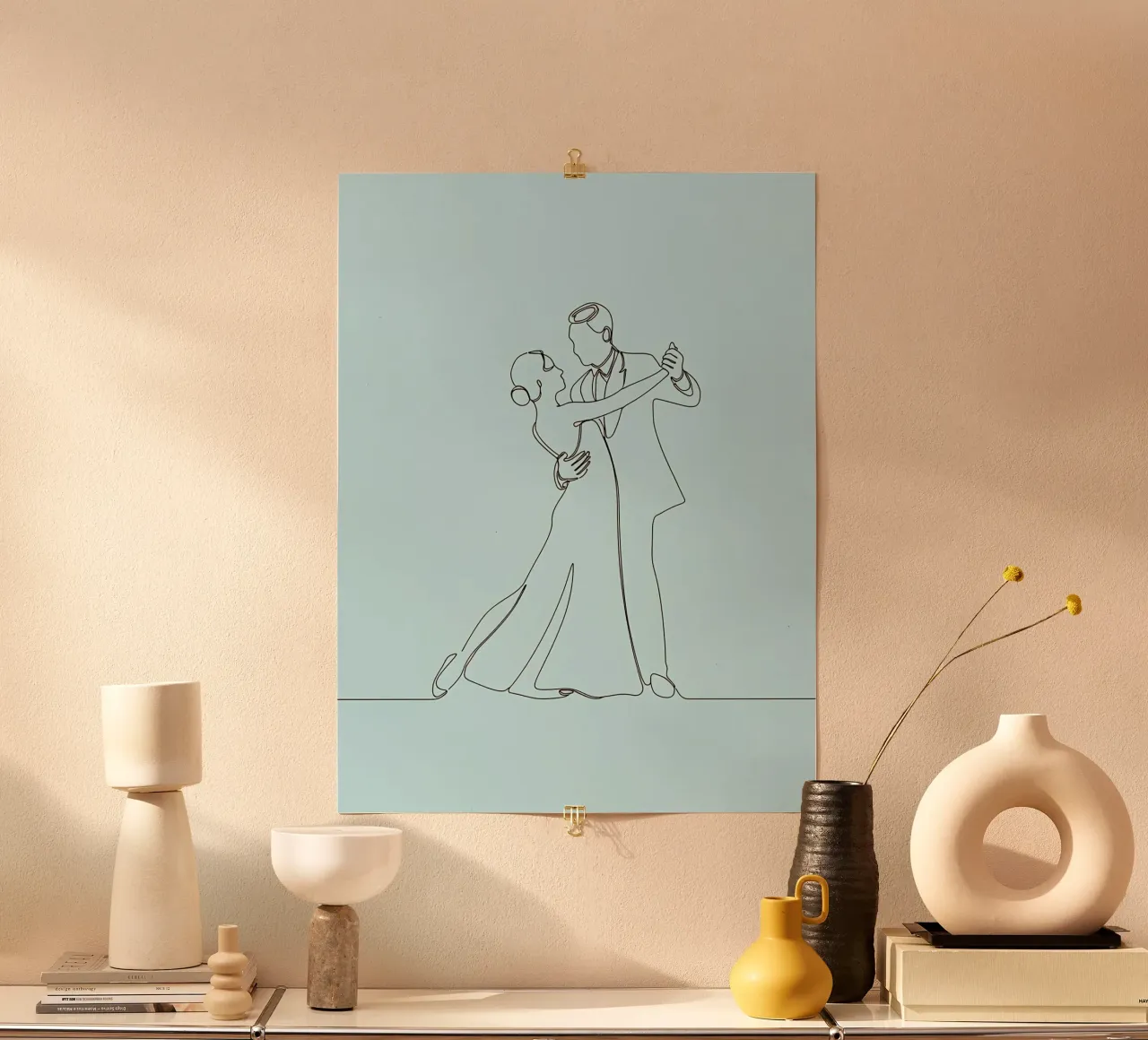 Couple Dancing - Minimalist Line Art hahnemühle by Viv Line Art