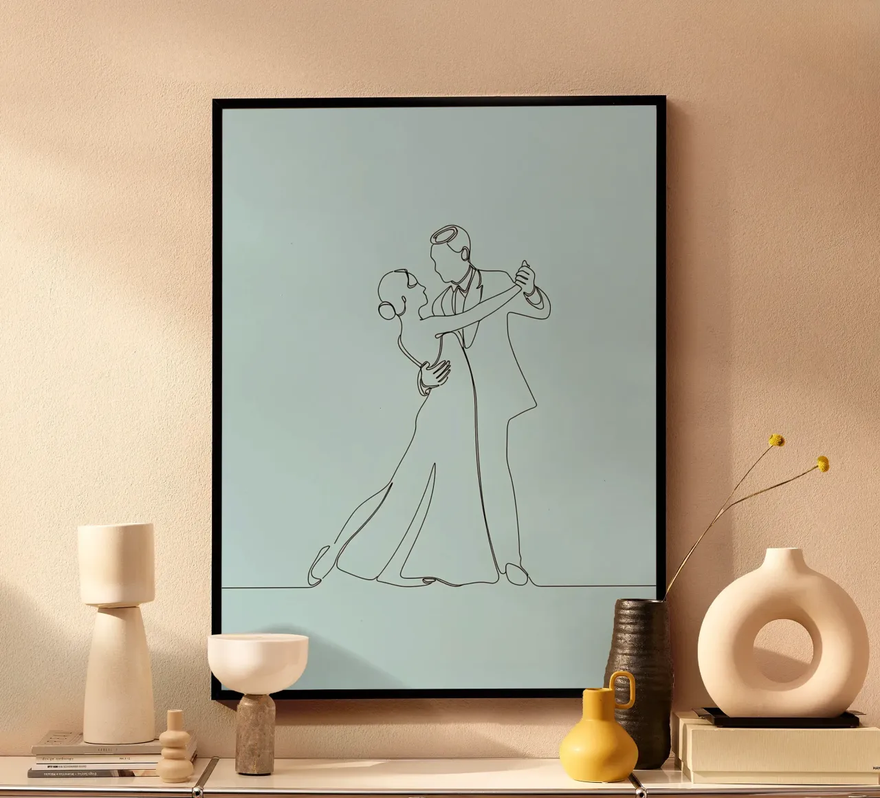 Couple Dancing - Minimalist Line Art hahnemühle by Viv Line Art