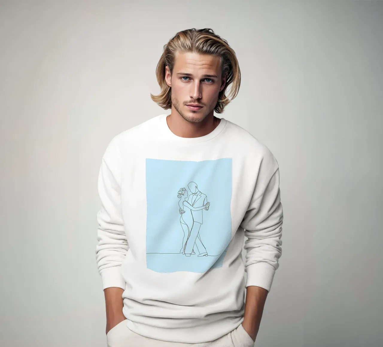 Coppia che balla - Line art minimalista felpa da Viv Line Art