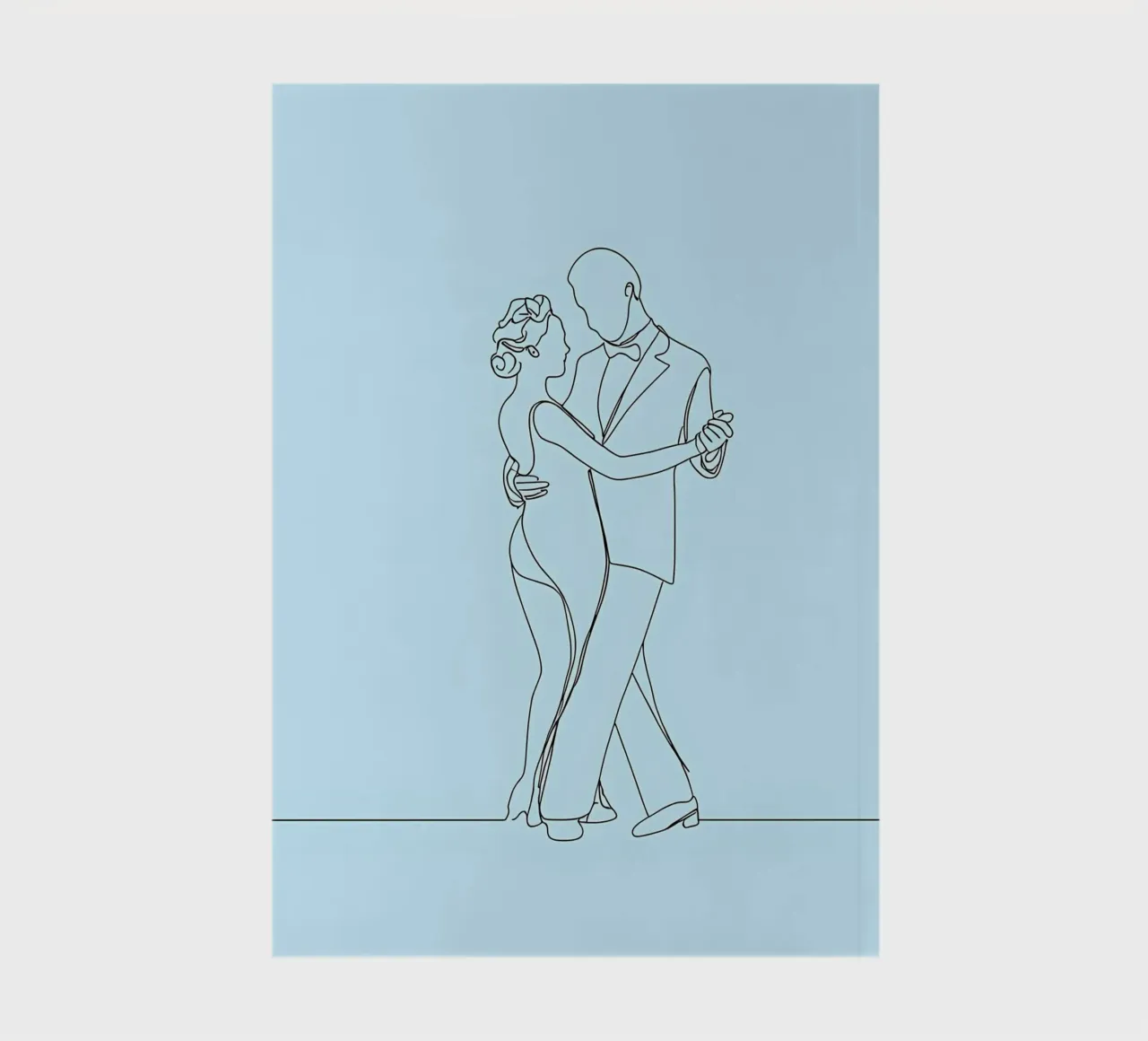 Couple Dancing - Minimalist Line Art notebook by Viv Line Art