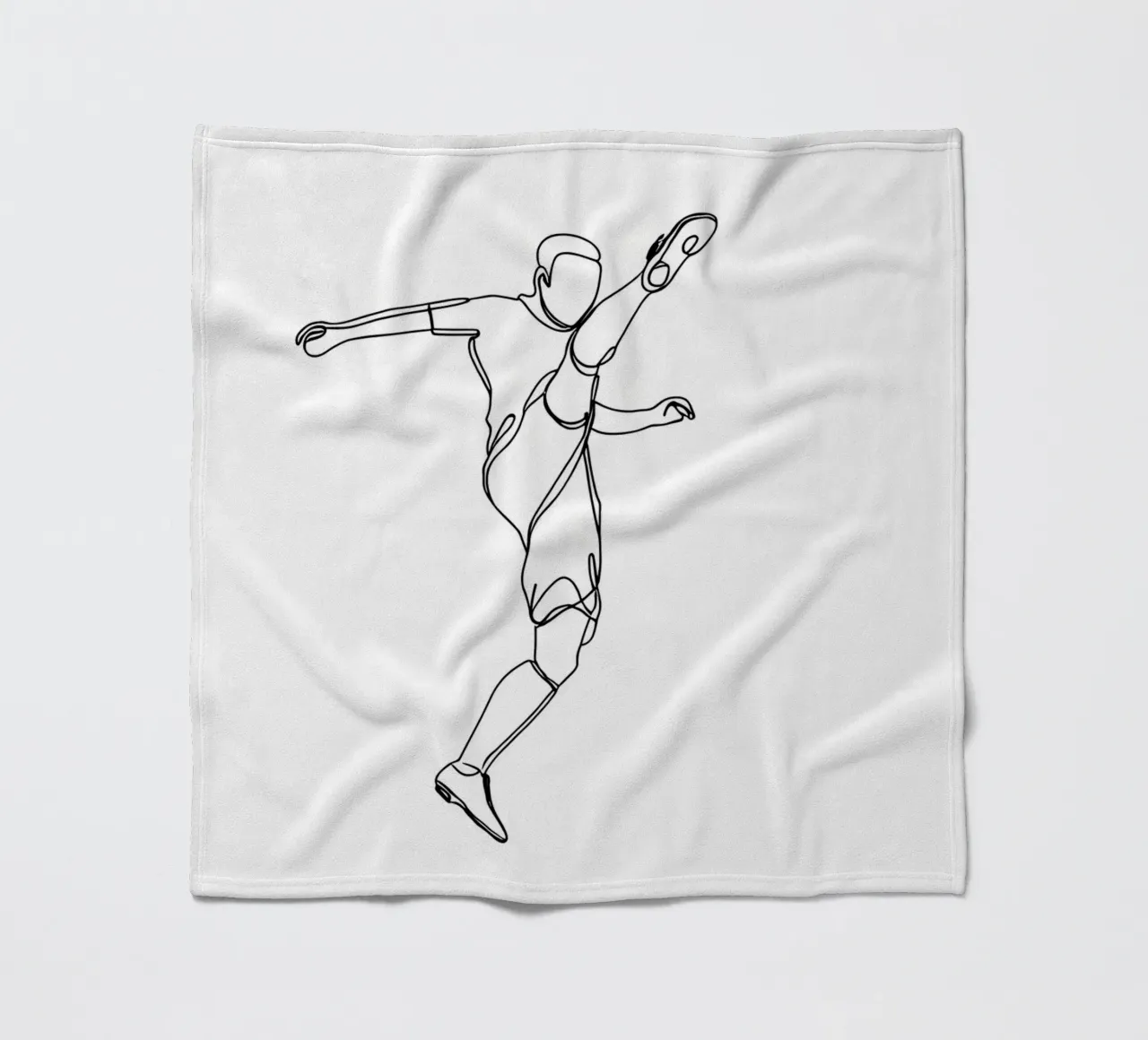 Giocatore di calcio - Line Art minimalista coperta in pile da Viv Line Art