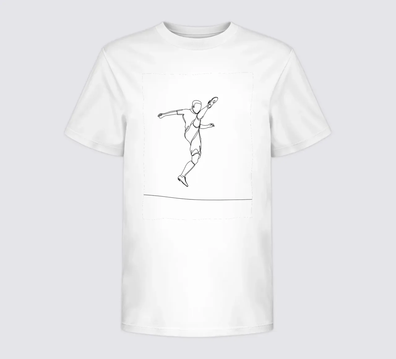 Giocatore di calcio - Line Art minimalista t-shirt bambini da Viv Line Art