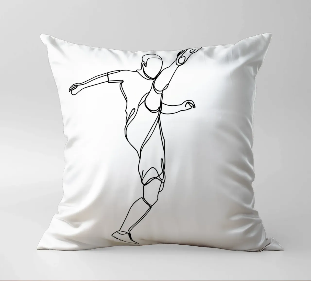 Giocatore di calcio - Line Art minimalista cuscino da Viv Line Art