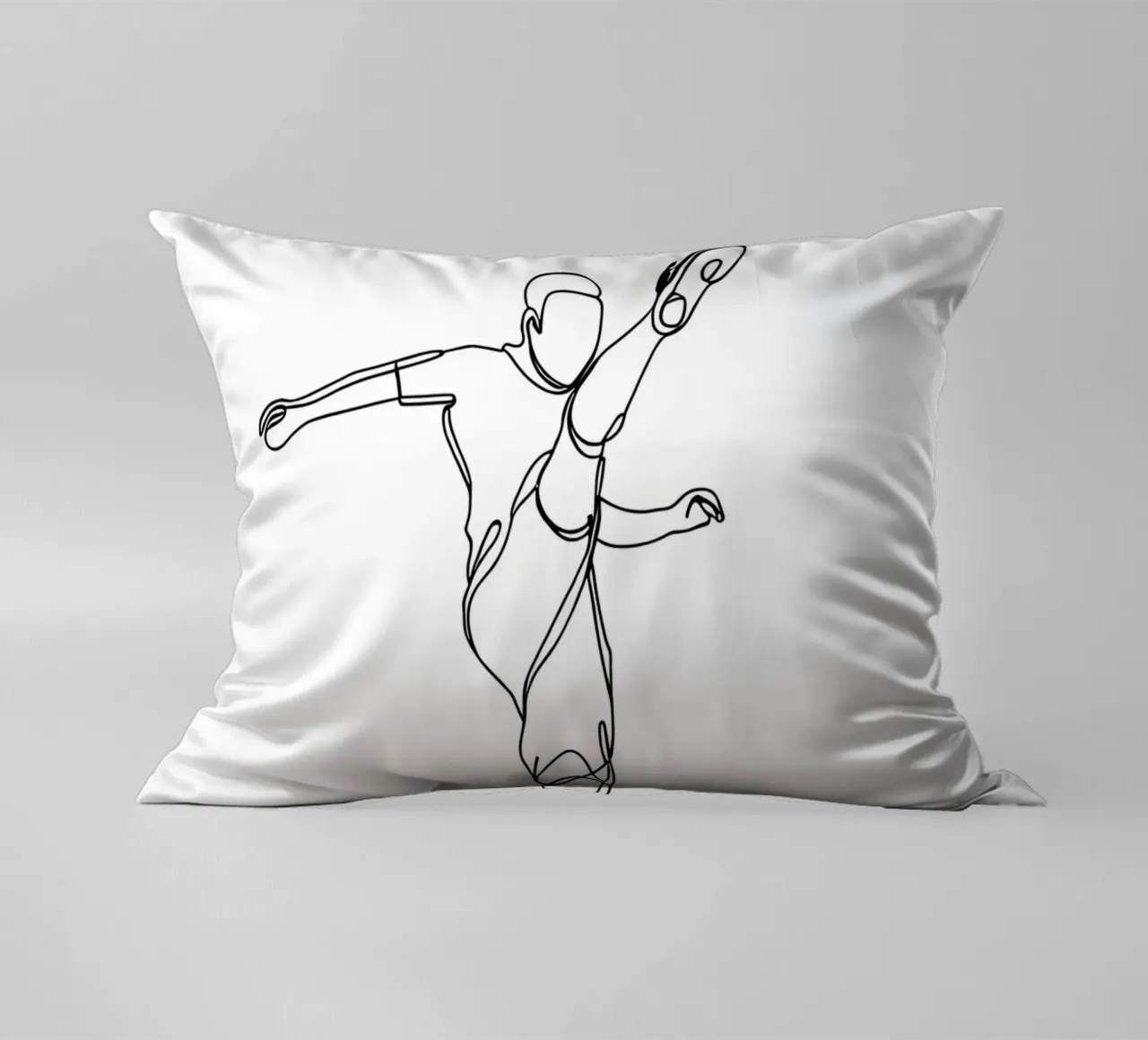 Giocatore di calcio - Line Art minimalista cuscino da Viv Line Art