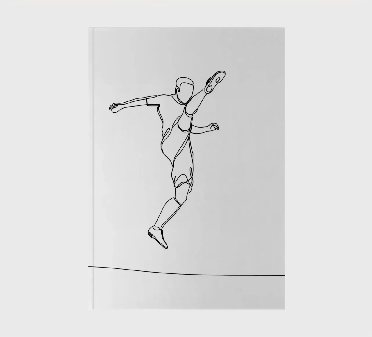 Soccer Player - Minimalist Line Art notebook by Viv Line Art