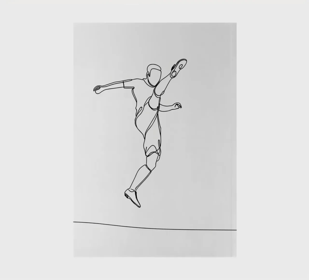 Soccer Player - Minimalist Line Art notebook by Viv Line Art