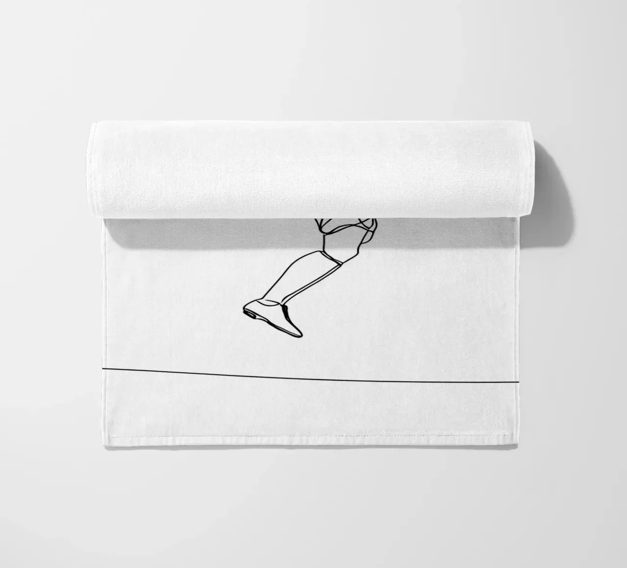Giocatore di calcio - Line Art minimalista telo mare da Viv Line Art