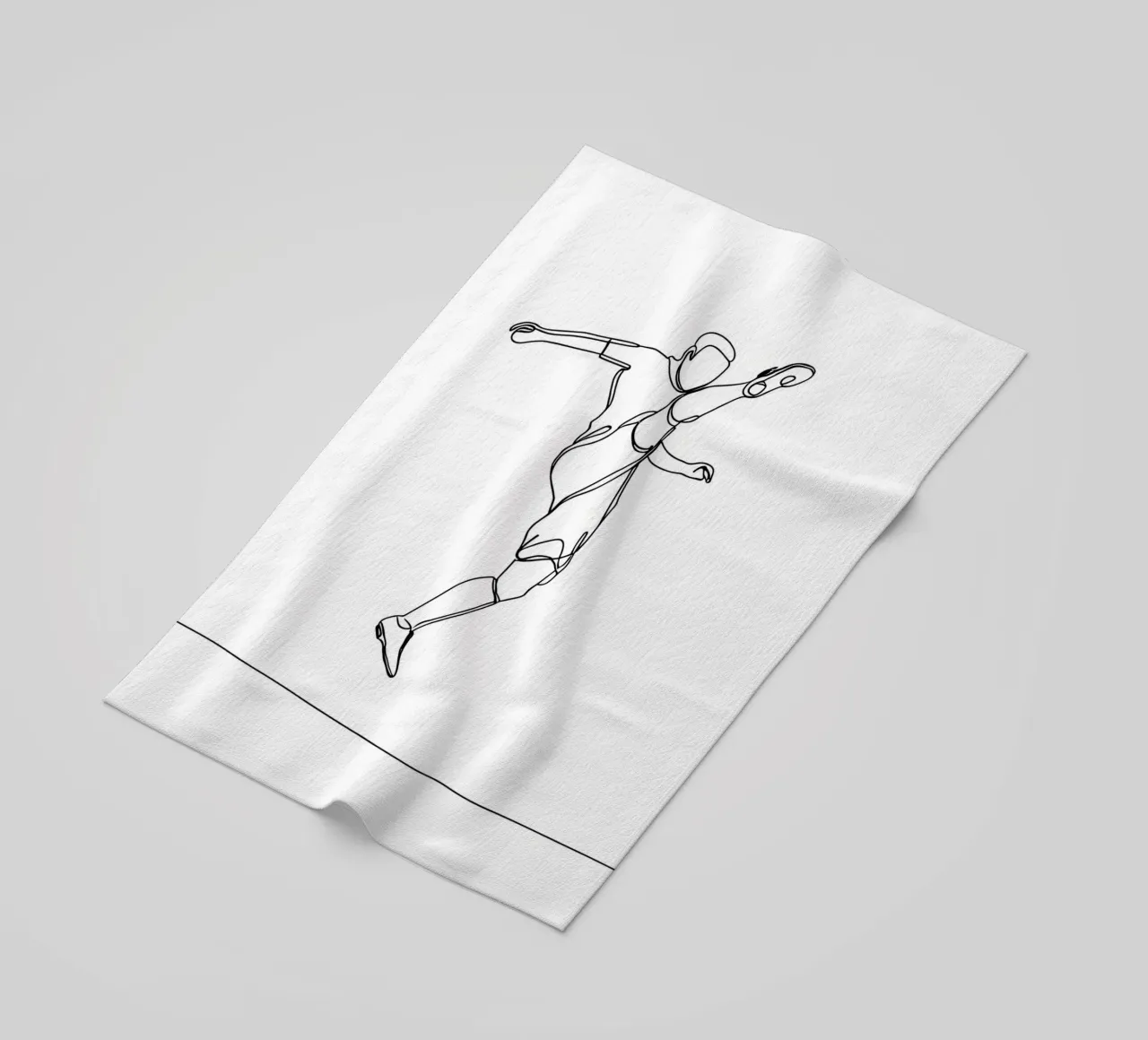 Giocatore di calcio - Line Art minimalista telo mare da Viv Line Art