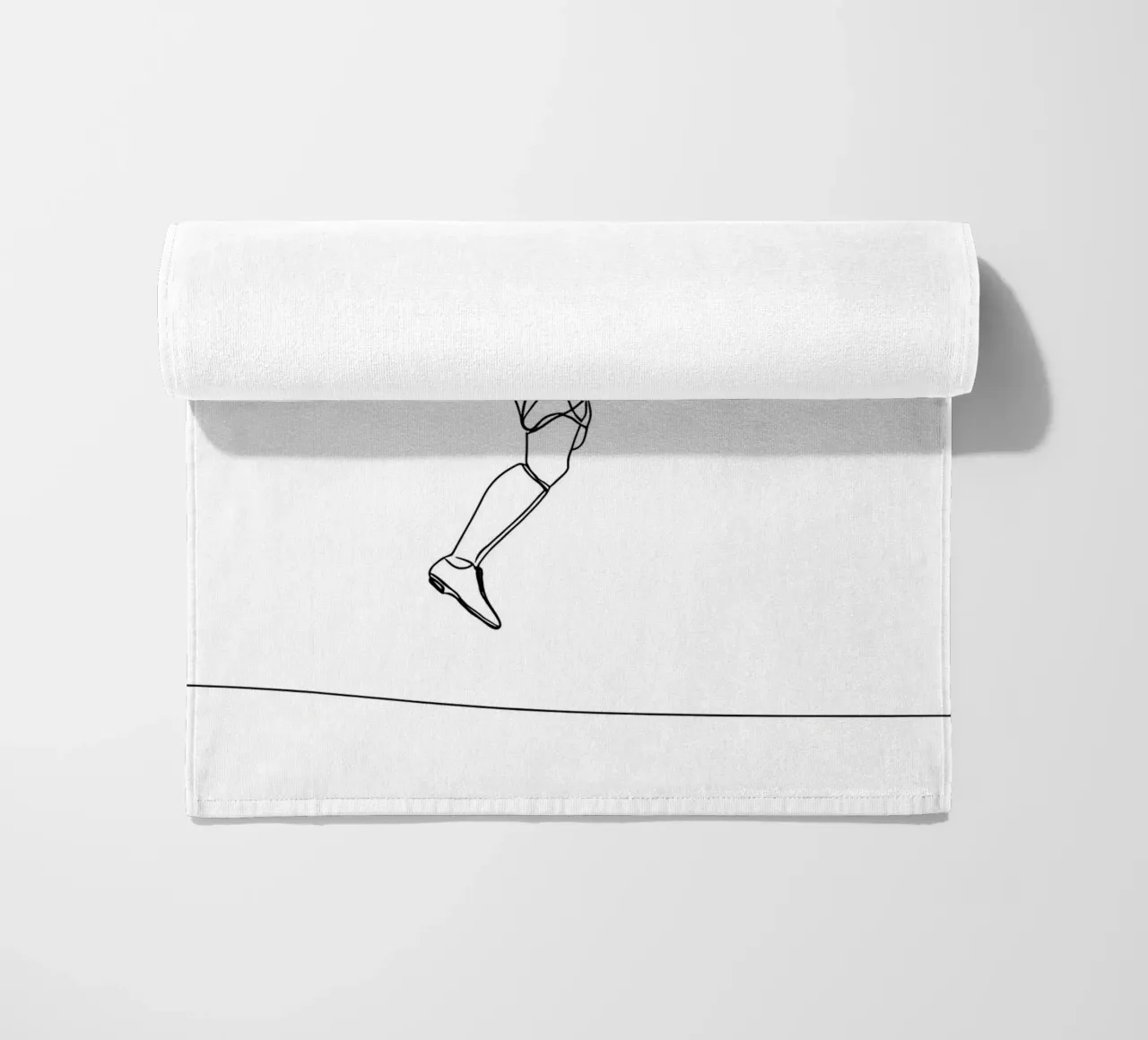 Giocatore di calcio - Line Art minimalista telo mare da Viv Line Art