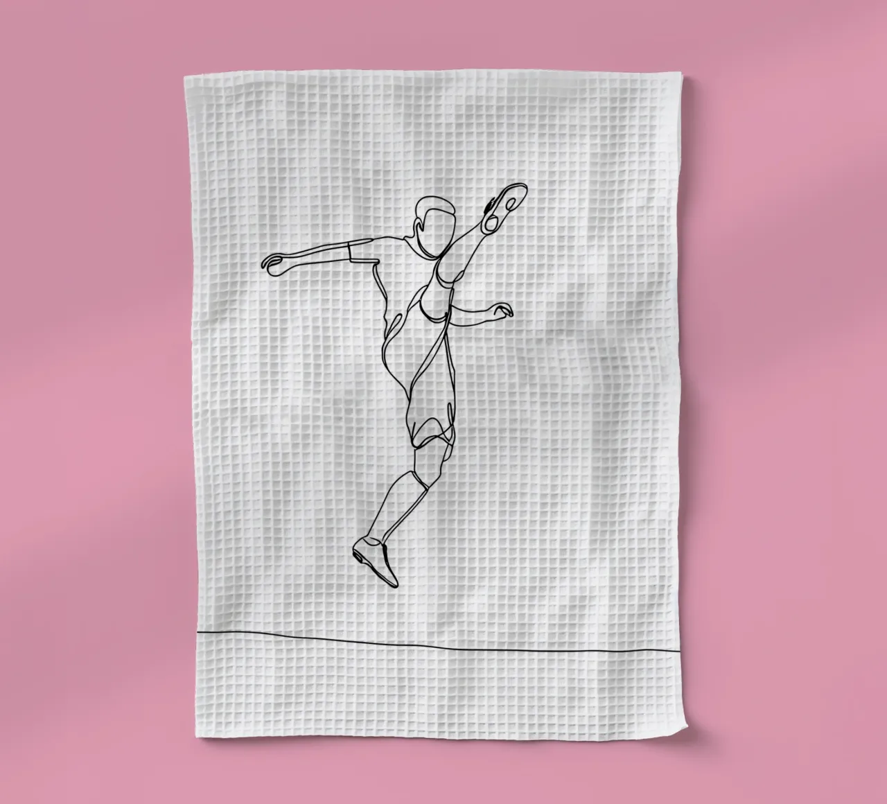 Giocatore di calcio - Line Art minimalista canovaccio da cucina da Viv Line Art