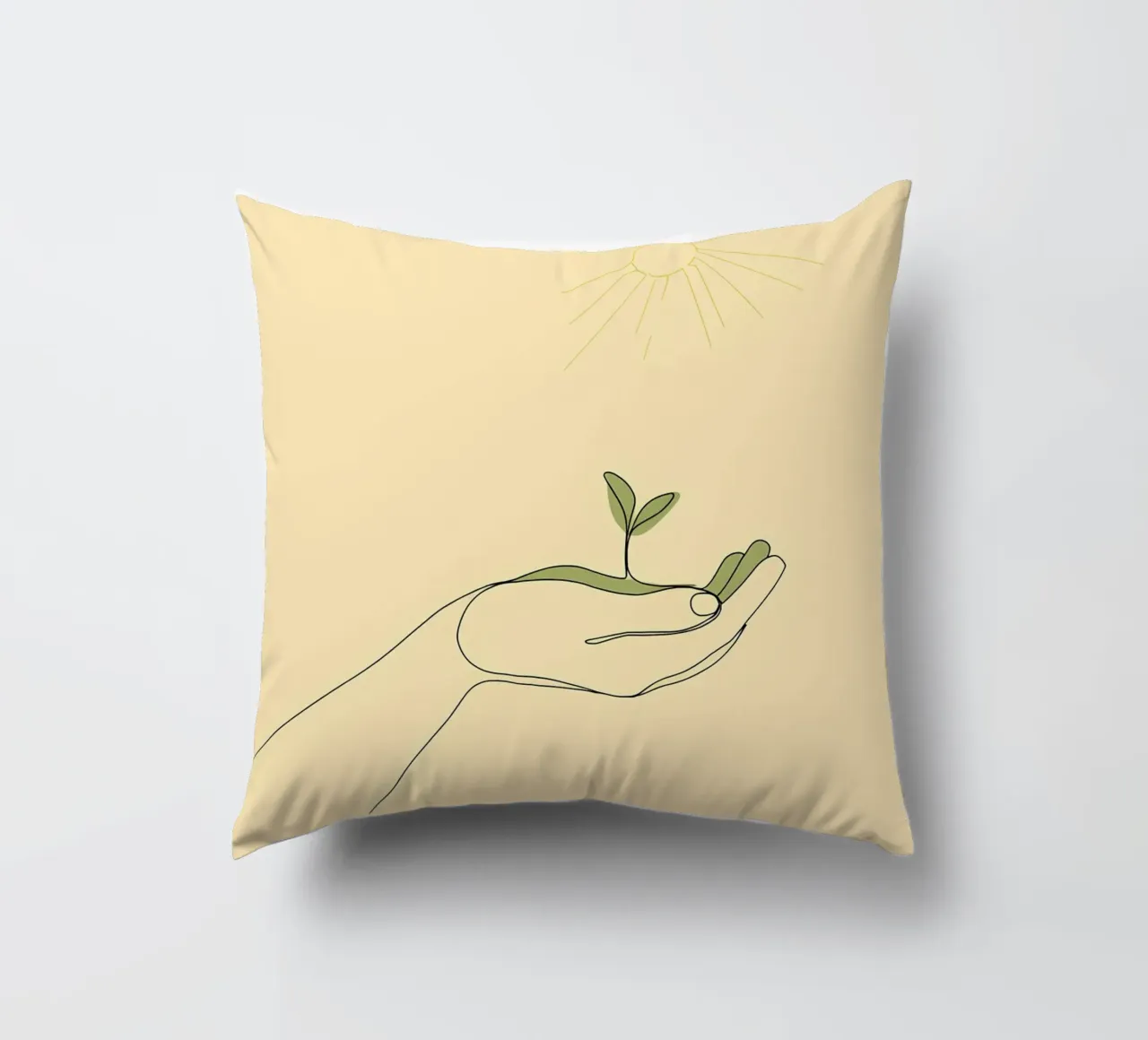 Save Trees - Minimalist Line Art decorative cushion by Viv Line Art