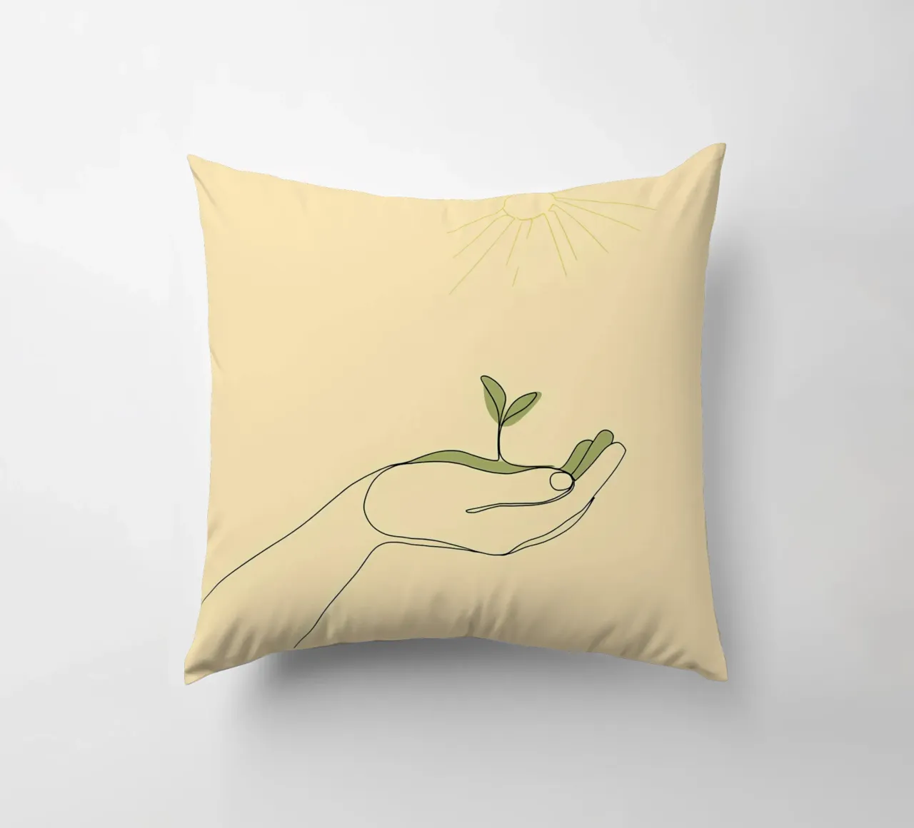 Save Trees - Minimalist Line Art decorative cushion by Viv Line Art