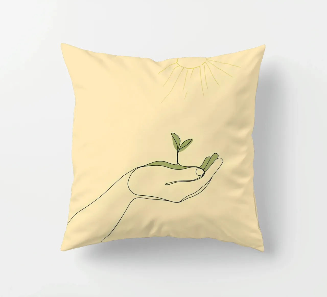 Save Trees - Minimalist Line Art decorative cushion by Viv Line Art