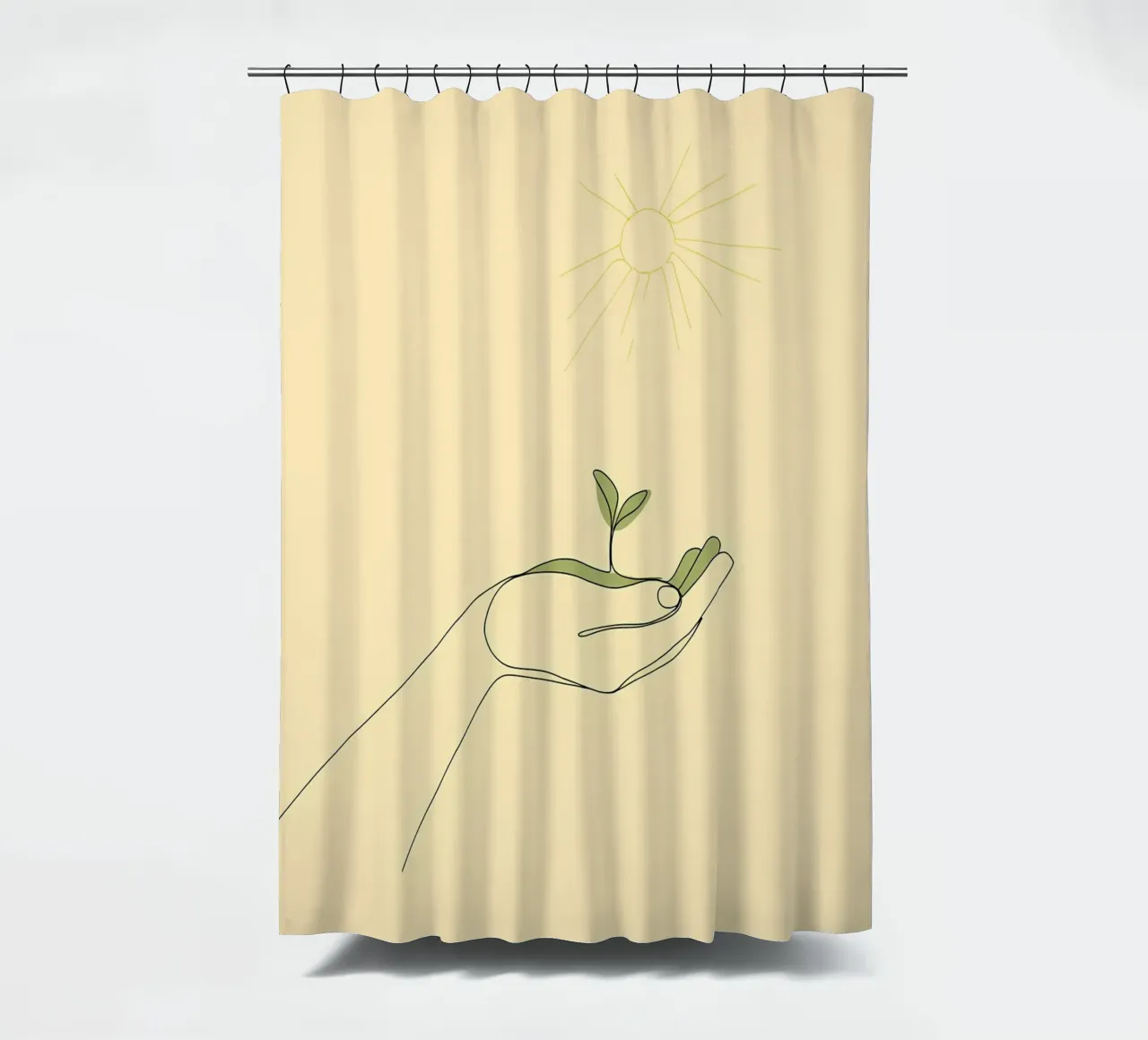 Save Trees - Minimalist Line Art shower curtain by Viv Line Art