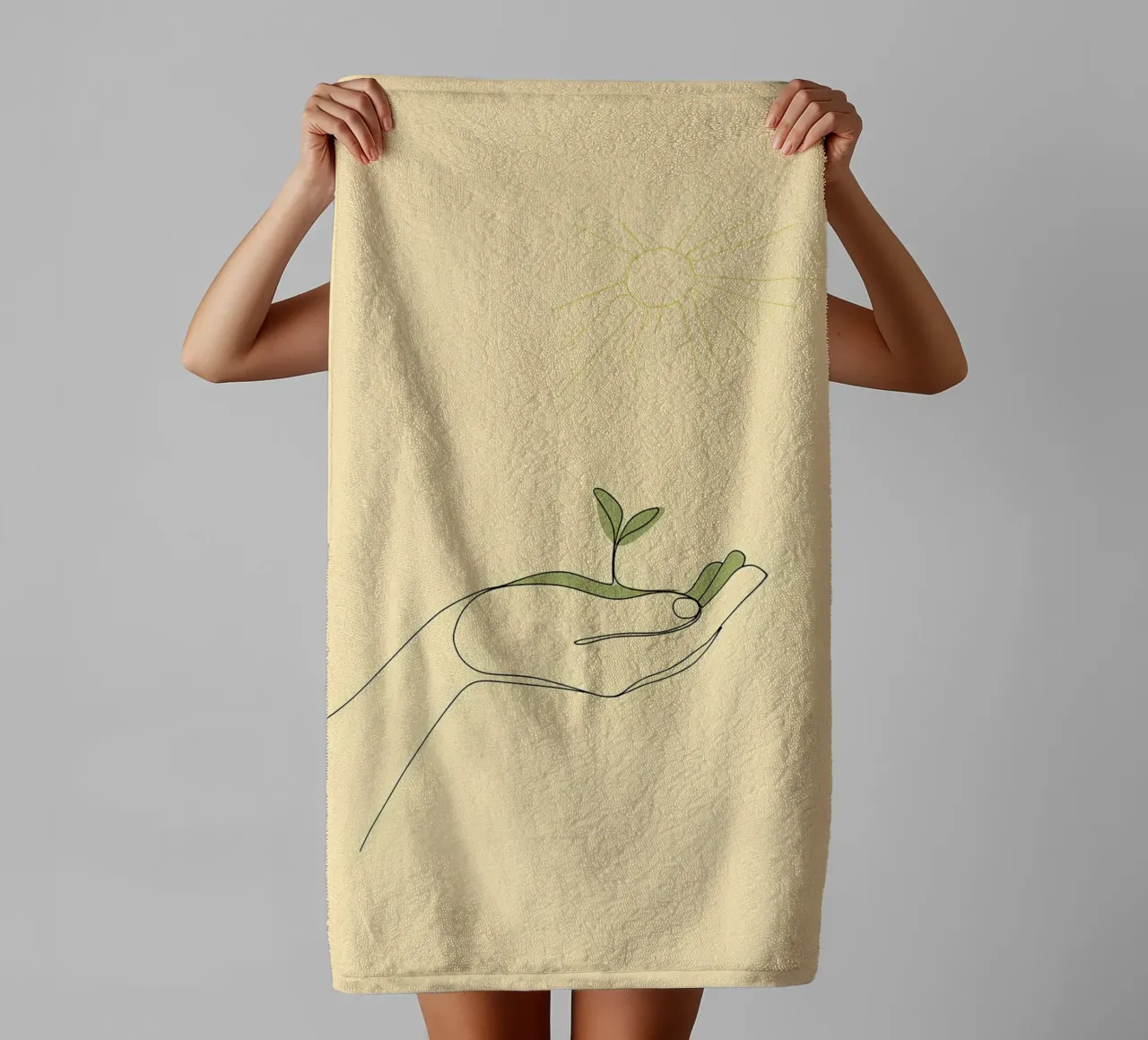 Save Trees - Minimalist Line Art towel by Viv Line Art