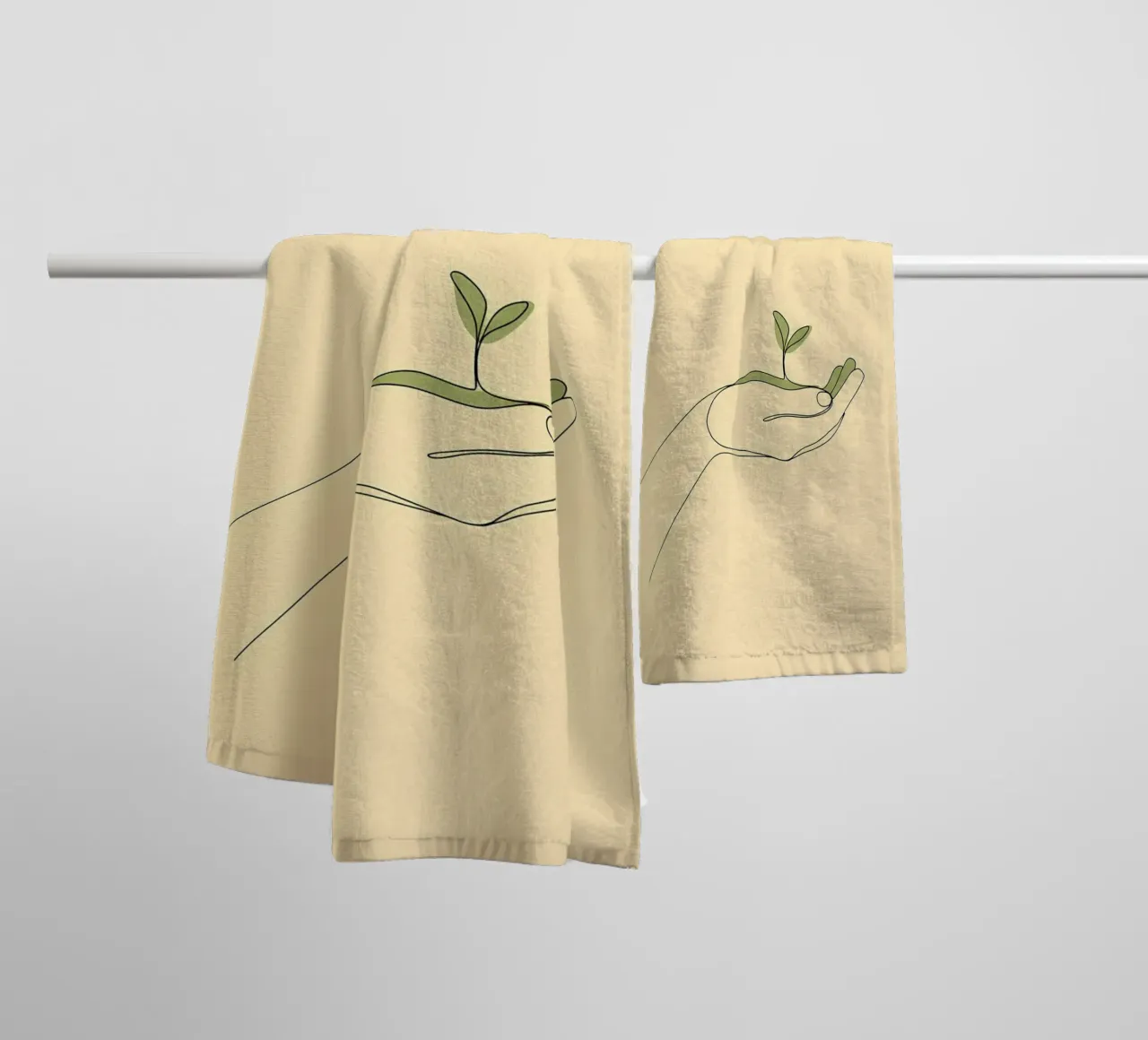 Save Trees - Minimalist Line Art towel by Viv Line Art