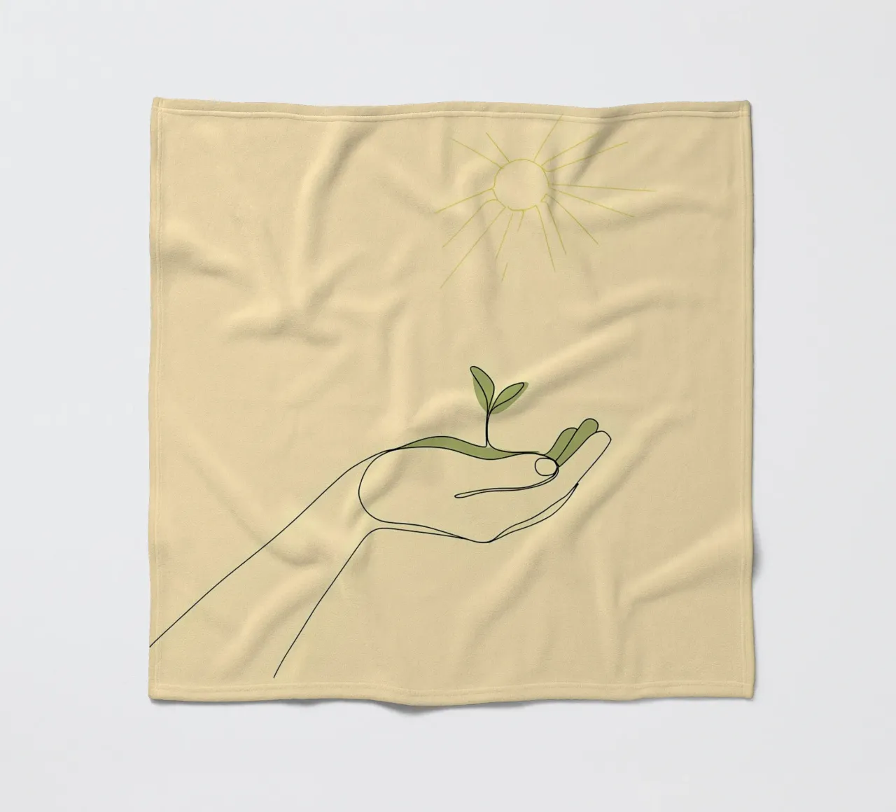 Save Trees - Minimalist Line Art fleece blanket by Viv Line Art