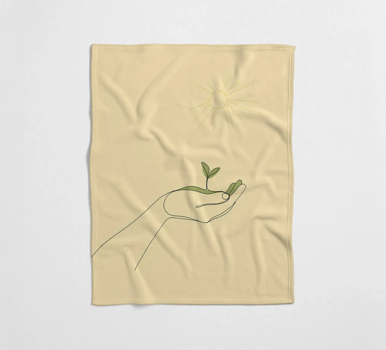 Save Trees - Minimalist Line Art fleece blanket by Viv Line Art