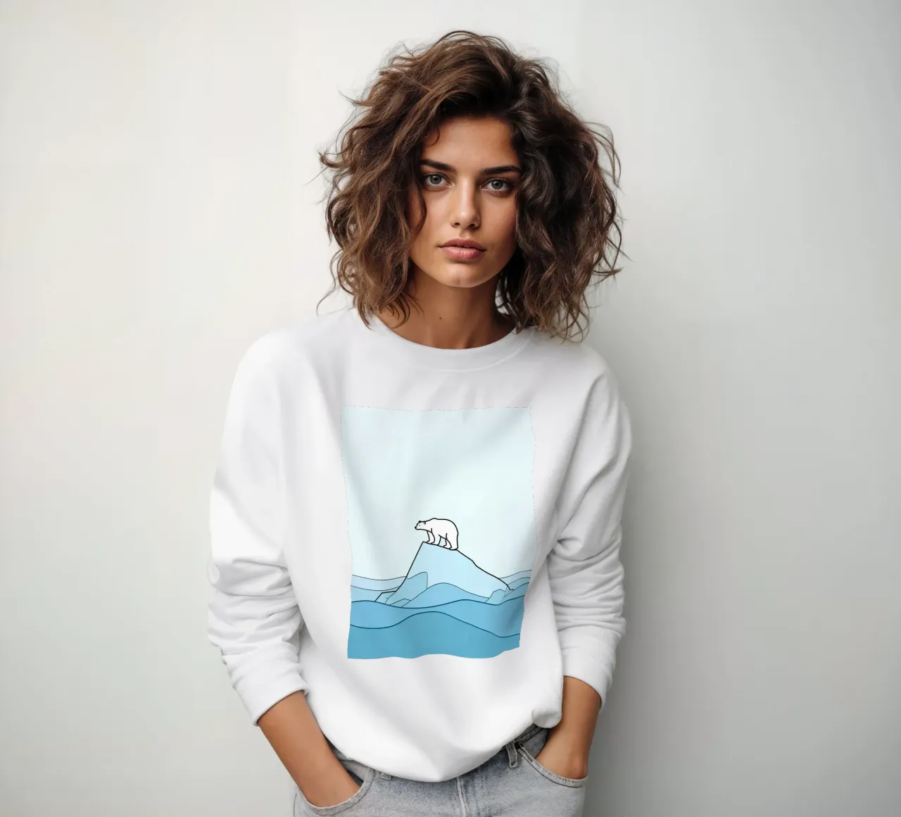 Orso polare - Line art minimalista felpa da Viv Line Art