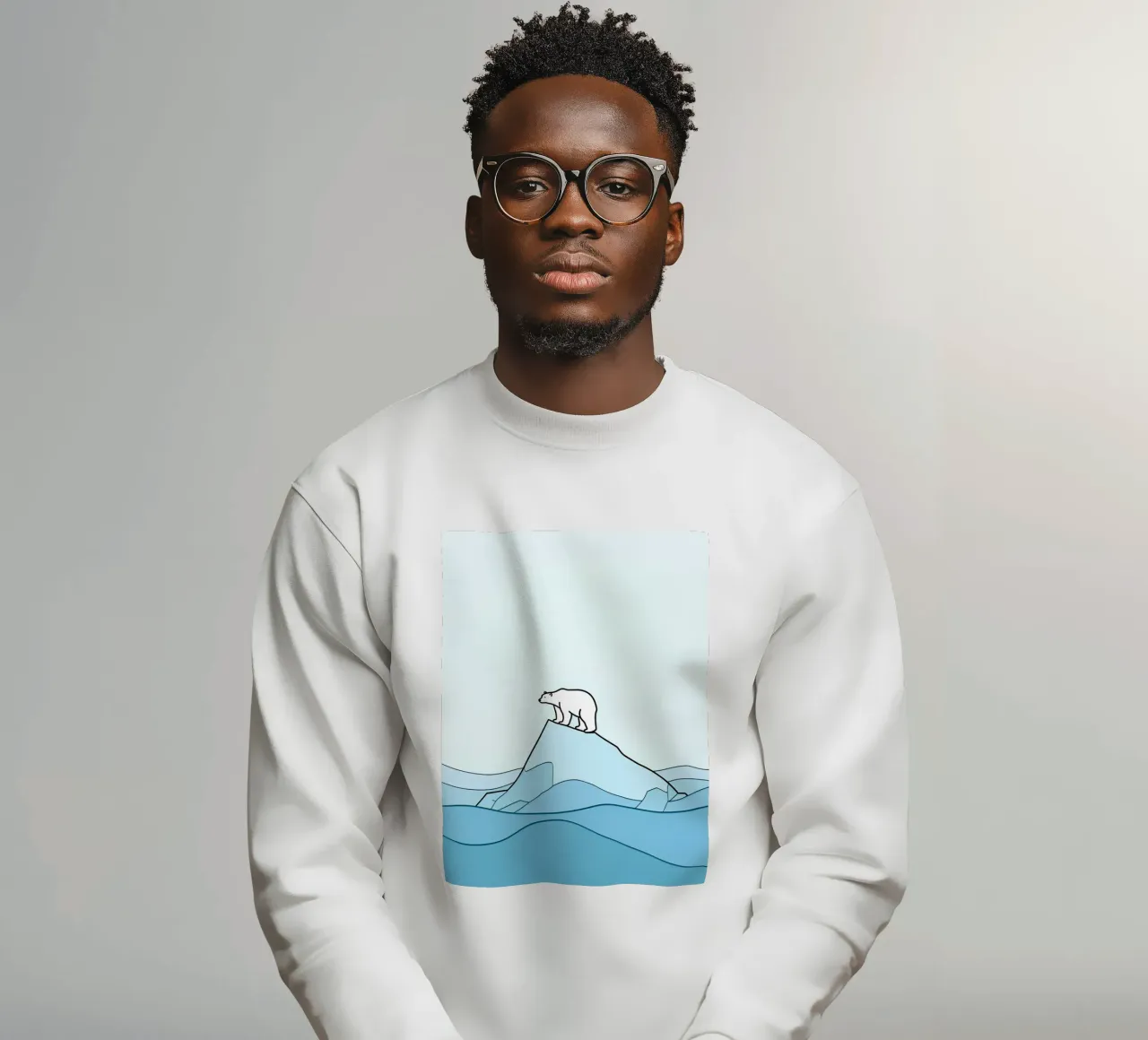 Orso polare - Line art minimalista felpa da Viv Line Art