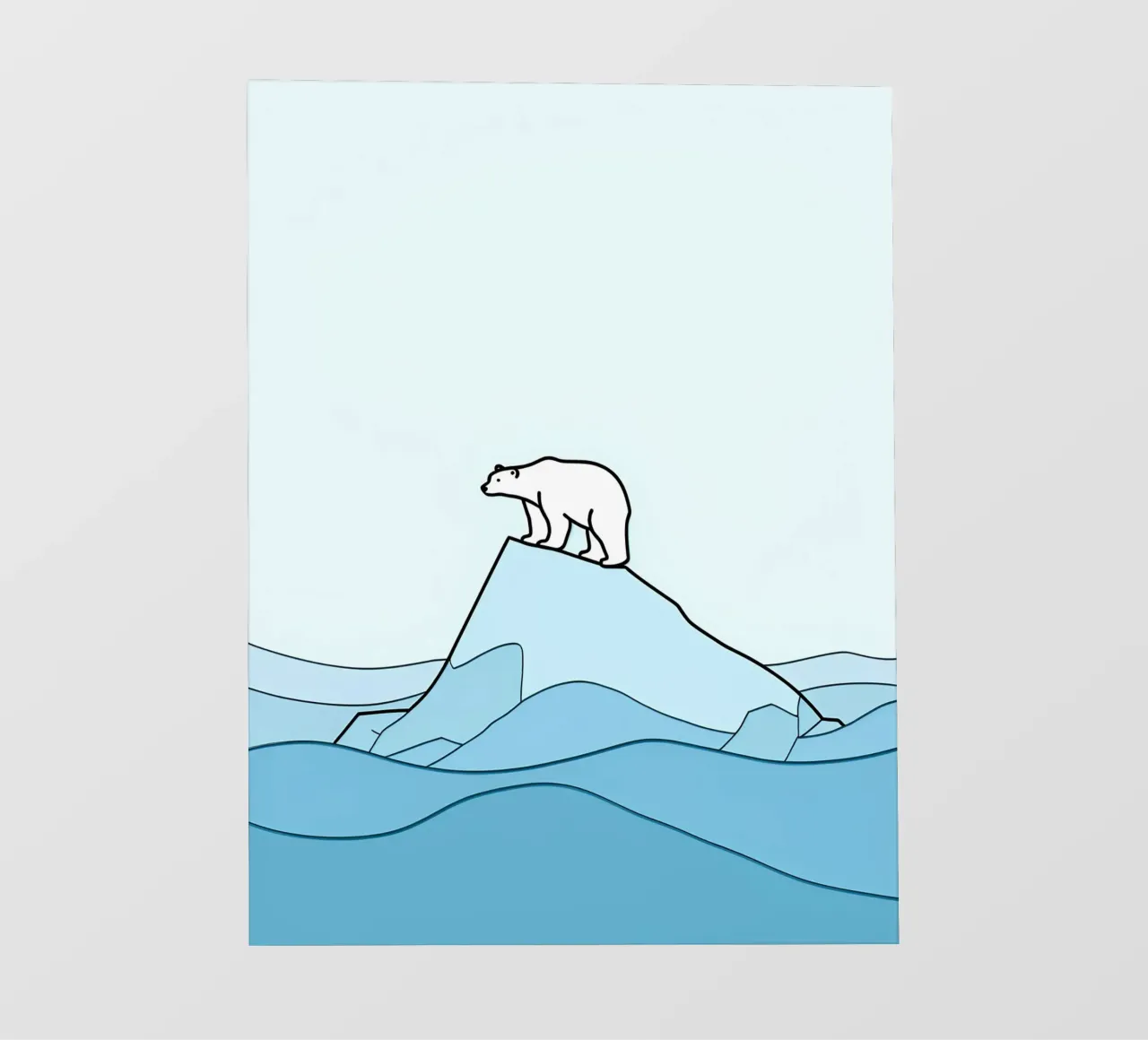 Orso polare - Line art minimalista telo in pvc da Viv Line Art