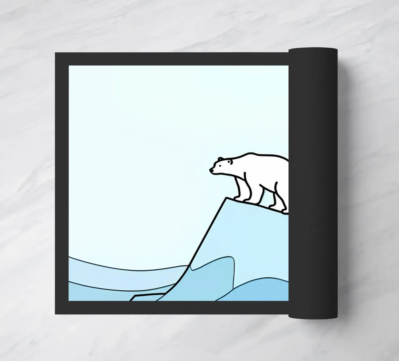 Orso polare - Line art minimalista zerbino da Viv Line Art