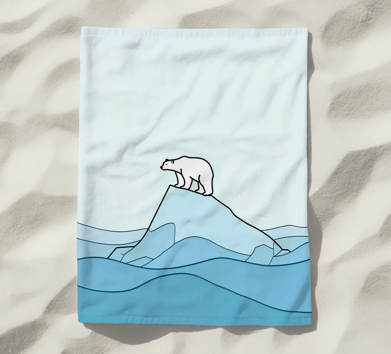 Orso polare - Line art minimalista telo mare da Viv Line Art