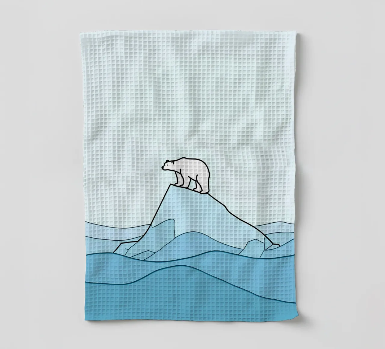Orso polare - Line art minimalista canovaccio da cucina da Viv Line Art