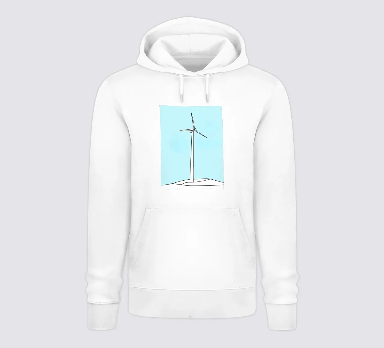 Turbina eolica - Line art minimalista felpa con cappuccio da Viv Line Art