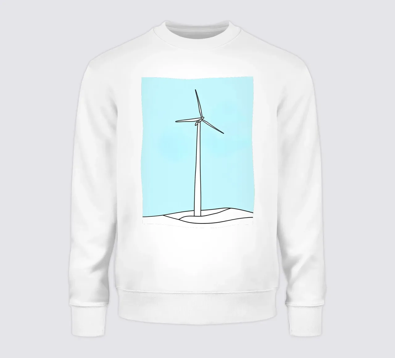 Turbina eolica - Line art minimalista felpa da Viv Line Art