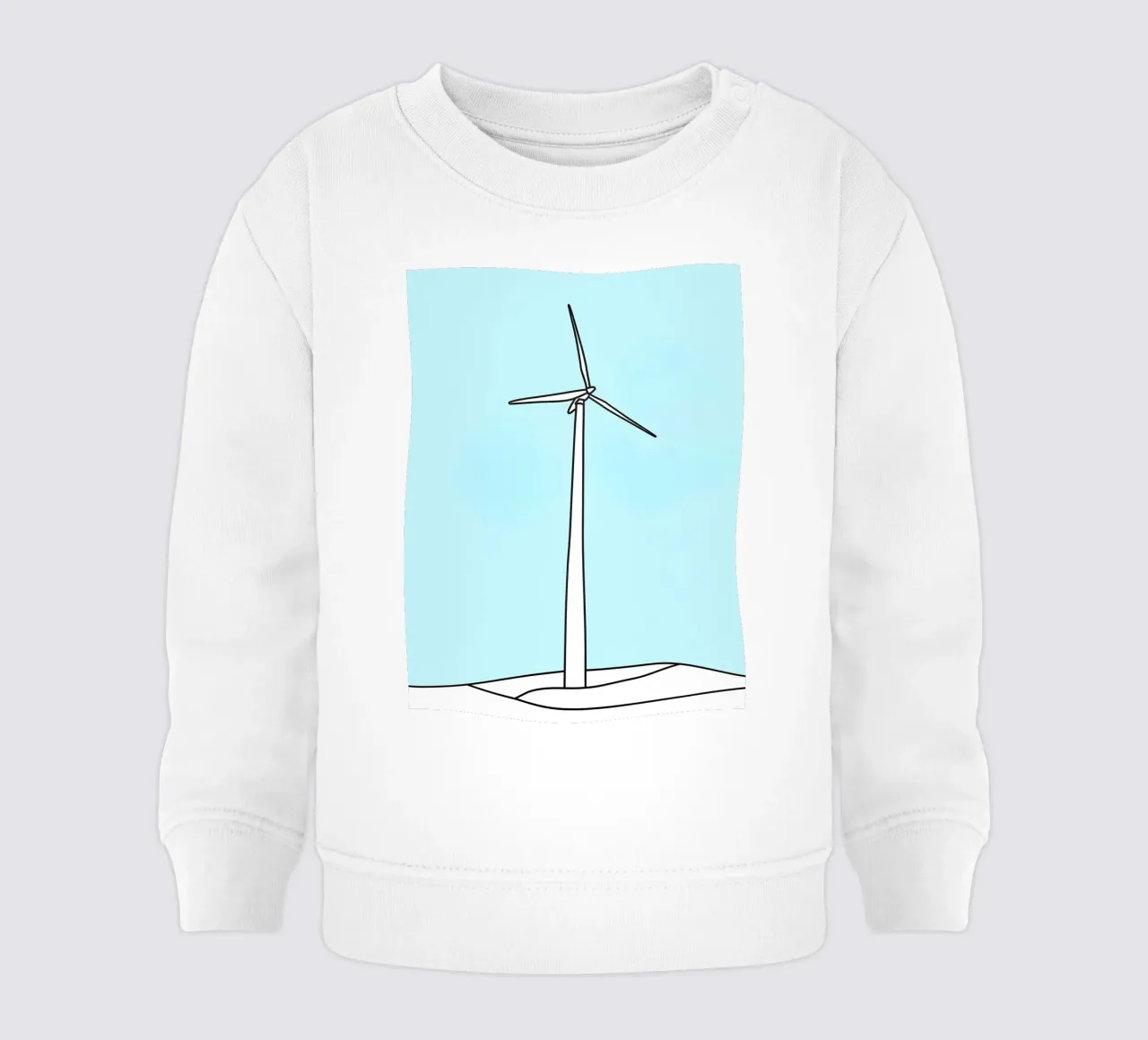 Turbina eolica - Line art minimalista felpa neonato da Viv Line Art