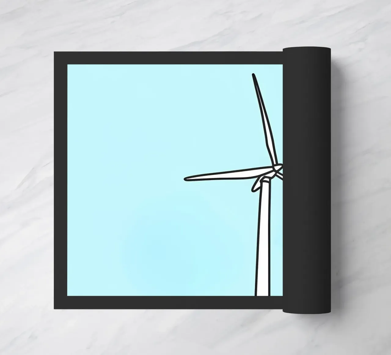 Wind Turbine - Minimalist Line Art doormat by Viv Line Art