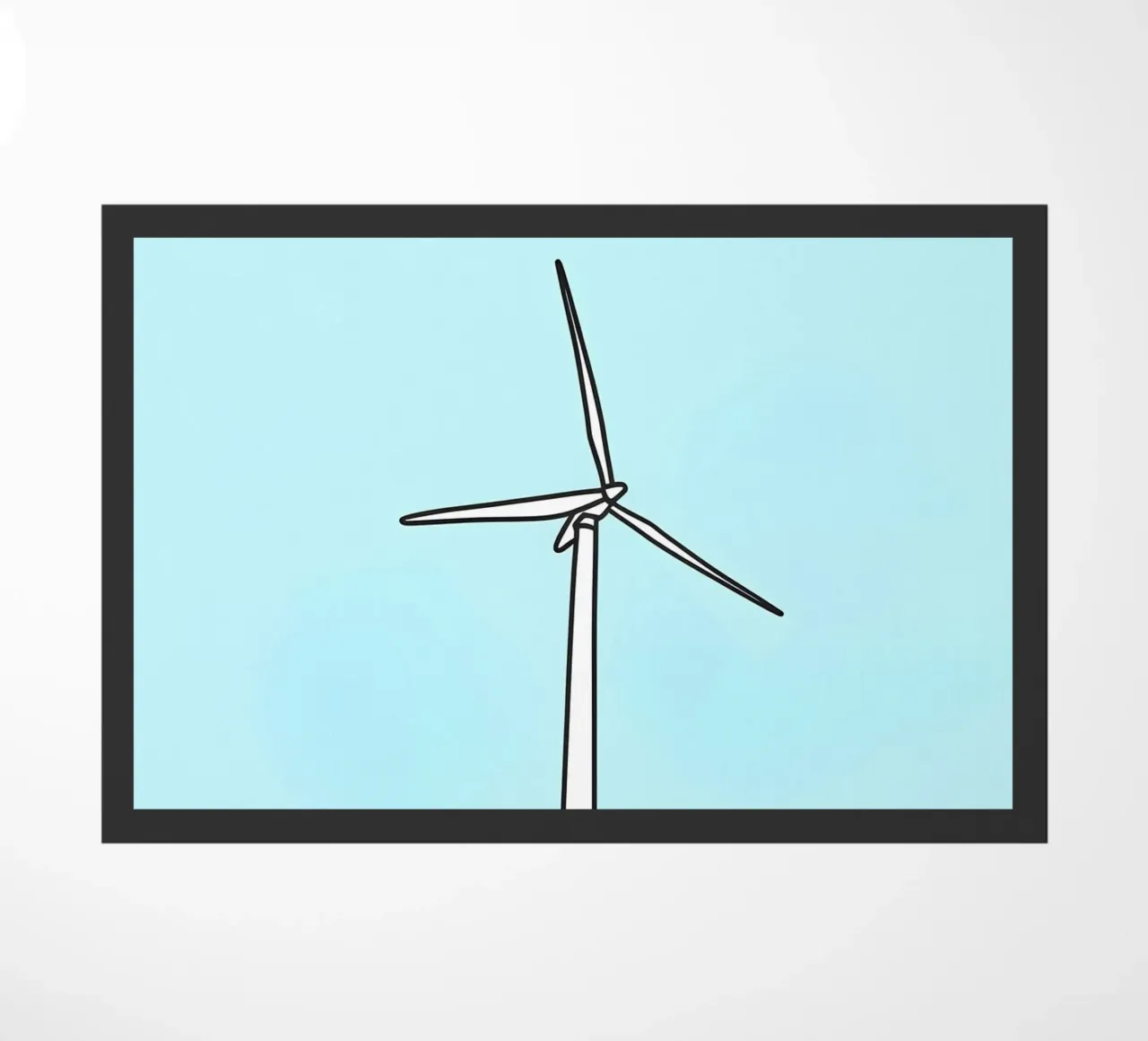Wind Turbine - Minimalist Line Art doormat by Viv Line Art