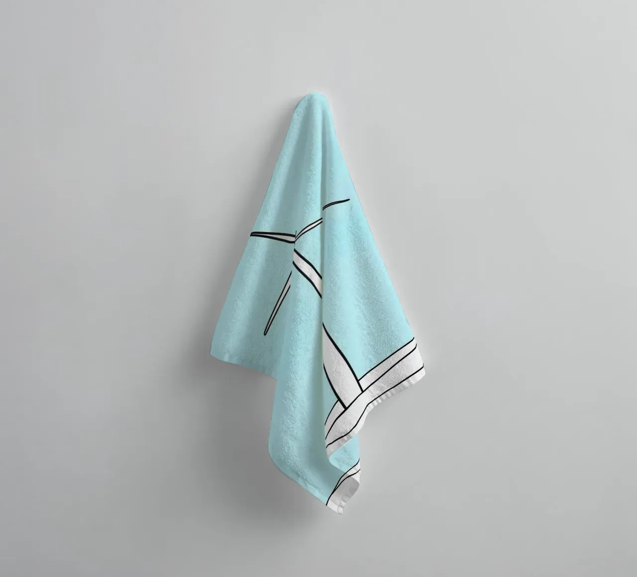 Wind Turbine - Minimalist Line Art towel by Viv Line Art