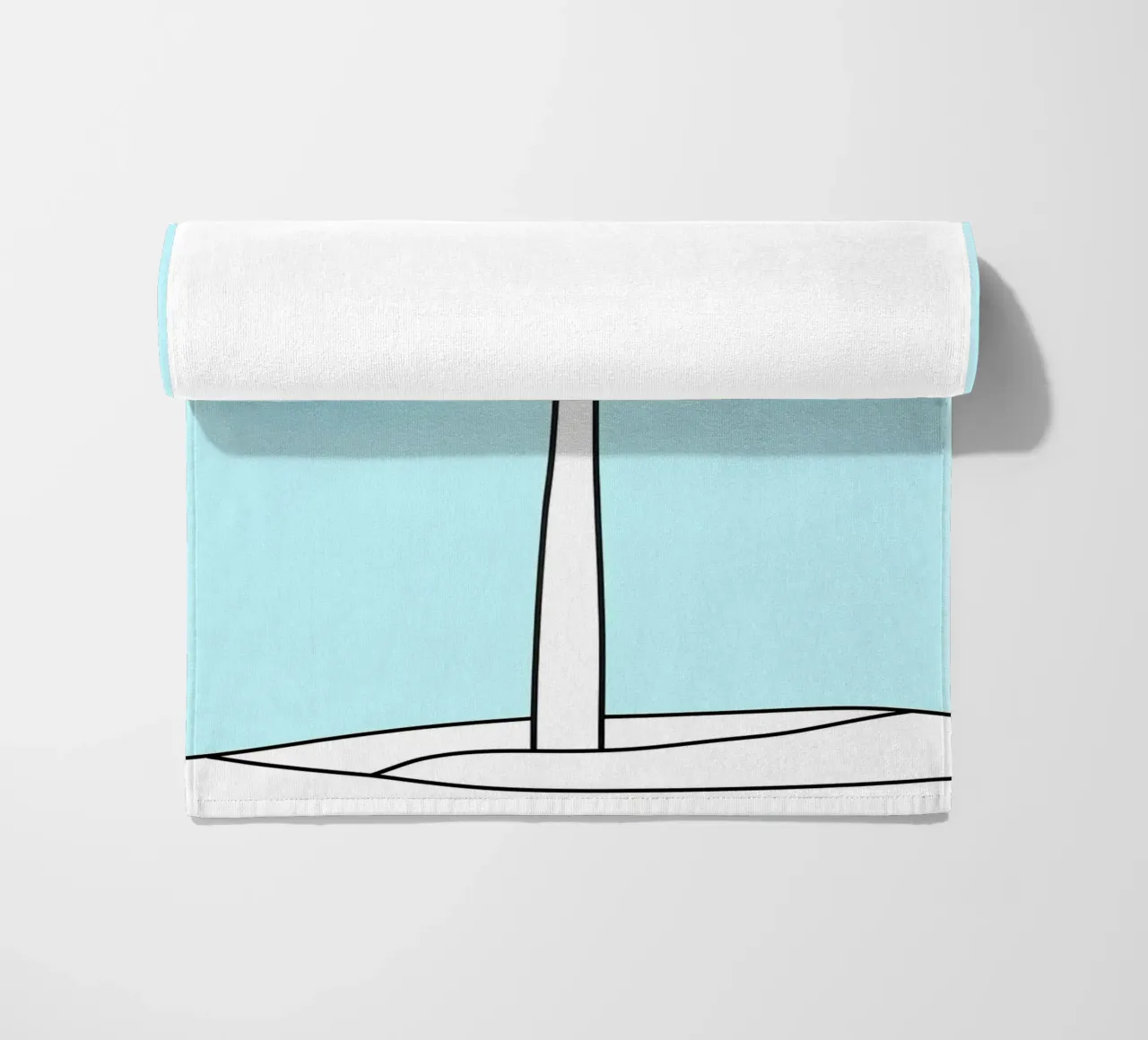 Wind Turbine - Minimalist Line Art beach towel by Viv Line Art