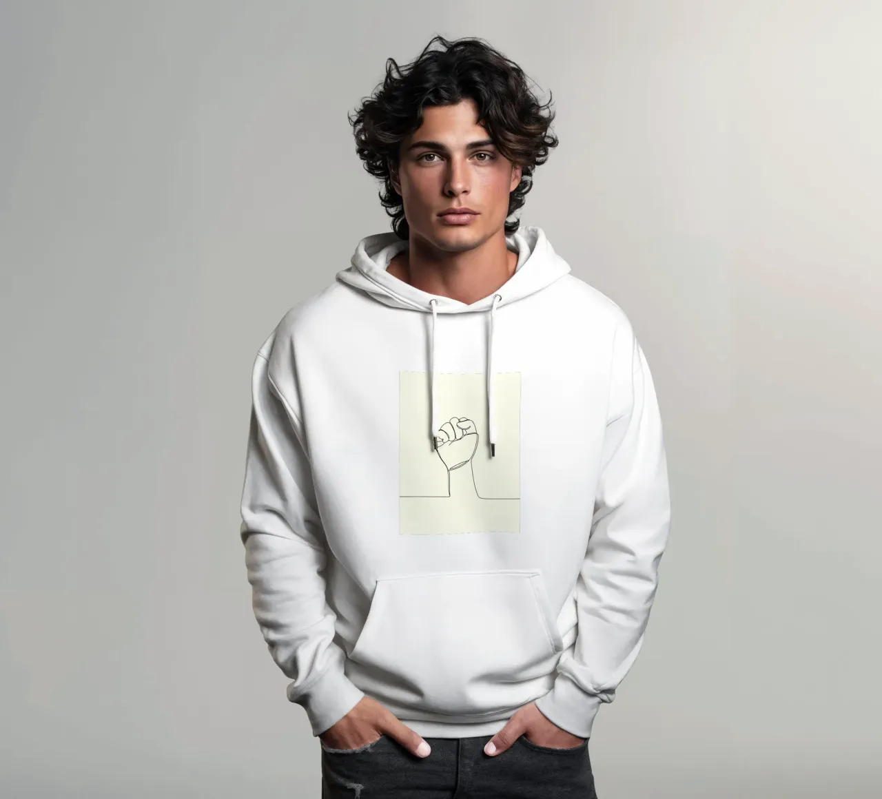 Unity - Line art minimalista felpa con cappuccio da Viv Line Art