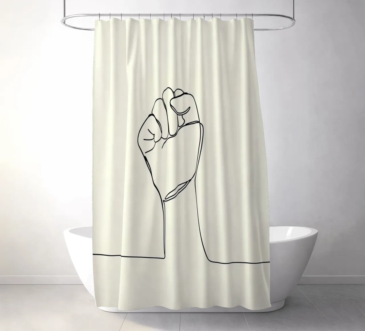 Unity - Line art minimalista tenda da doccia da Viv Line Art