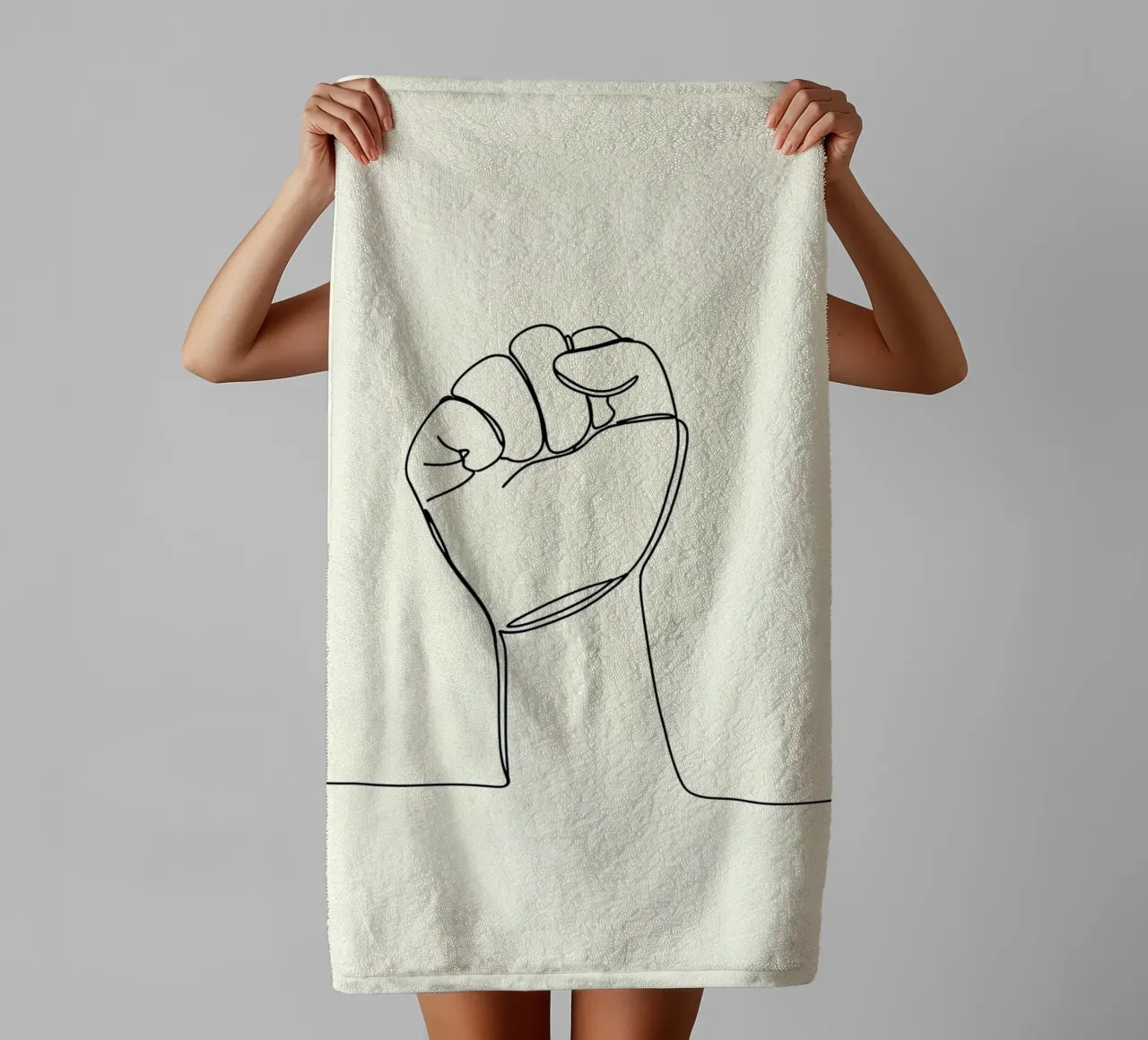 Unity - Minimalistische Linienkunst Handtuch von Viv Line Art