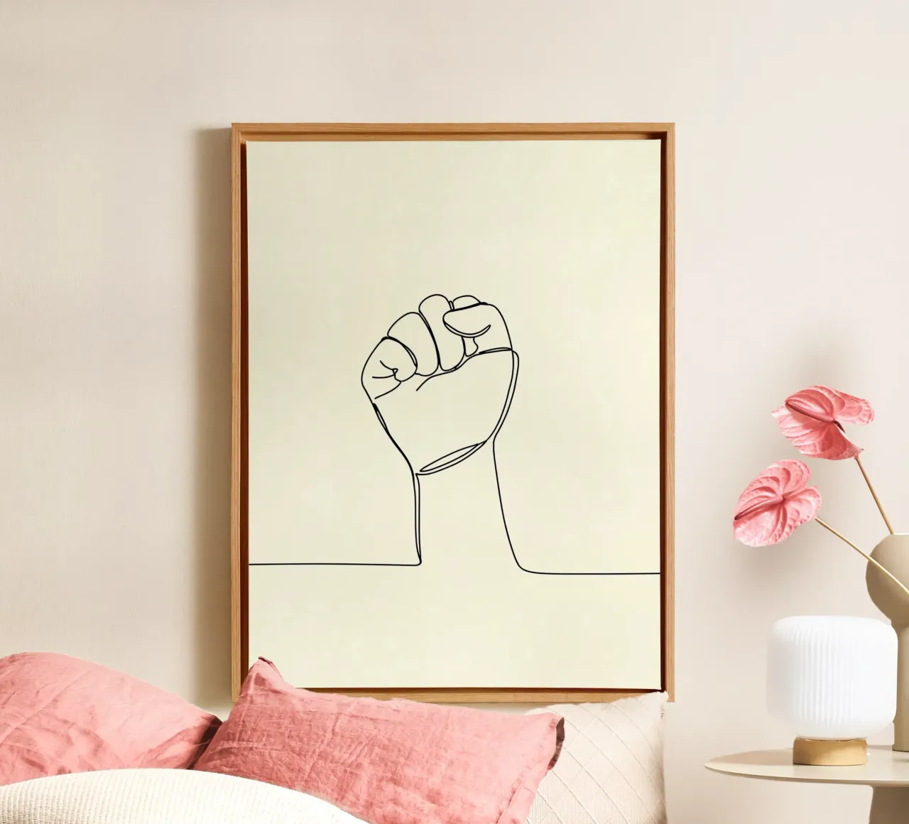 Unity - Minimalist Line Art canvas by Viv Line Art