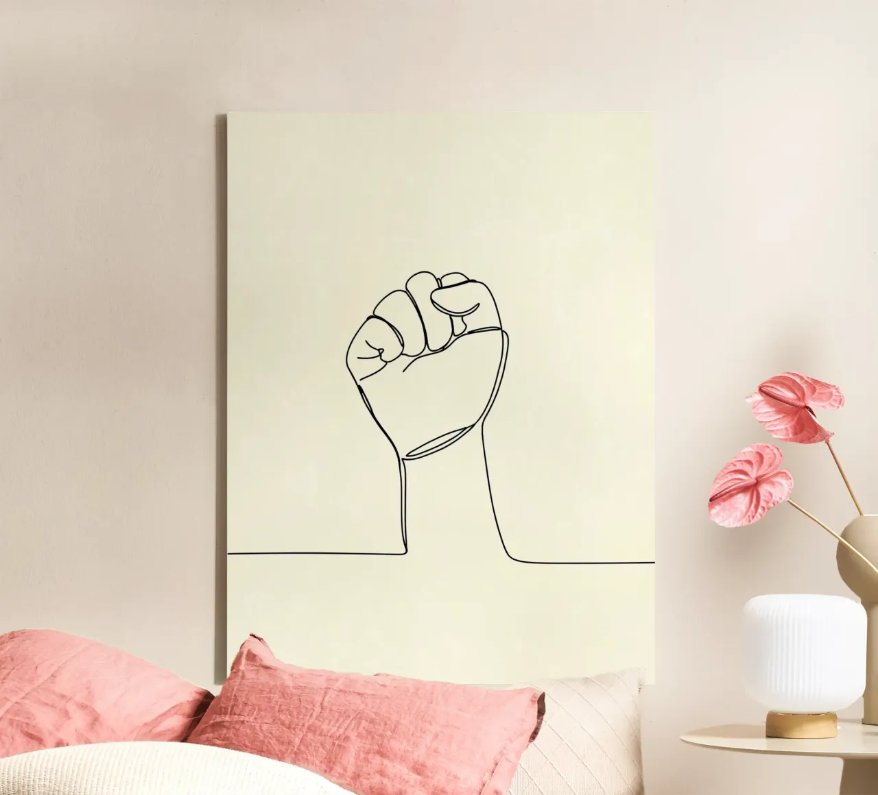 Unity - Minimalist Line Art canvas by Viv Line Art