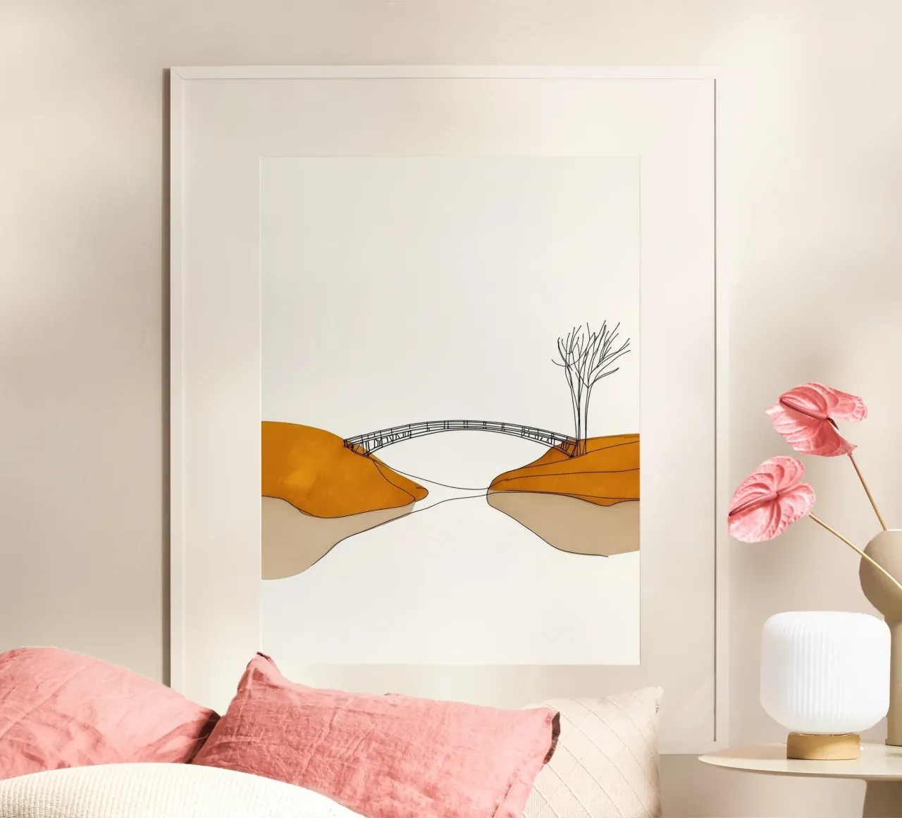 Insieme - Line art minimalista poster con telaio in plastica da Viv Line Art