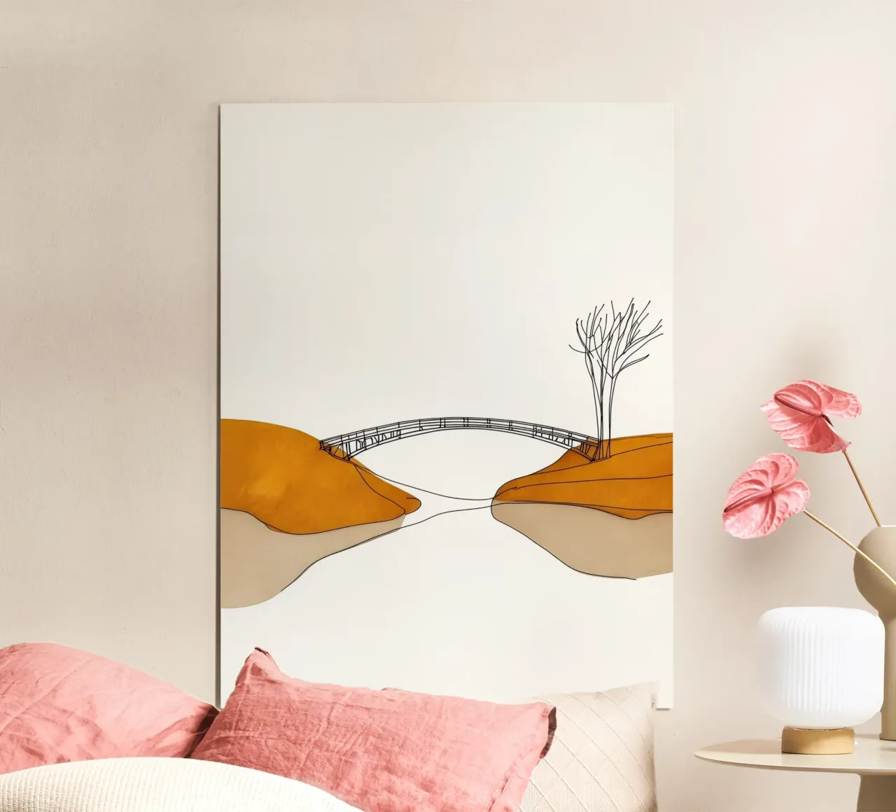 Insieme - Line art minimalista poster con telaio in plastica da Viv Line Art