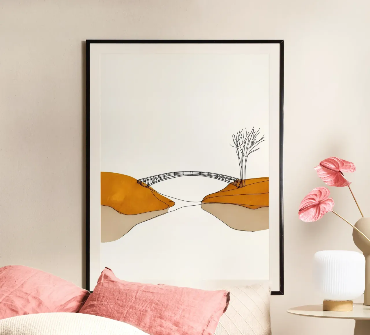 Insieme - Line art minimalista poster con telaio in plastica da Viv Line Art