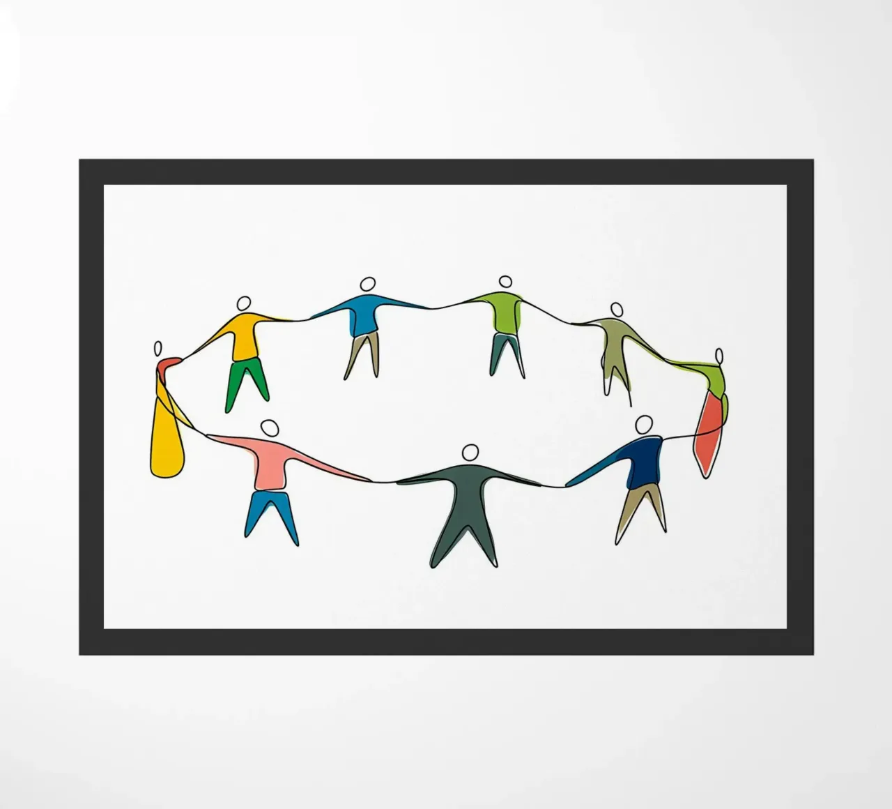 Persone unite - Line art minimalista zerbino da Viv Line Art