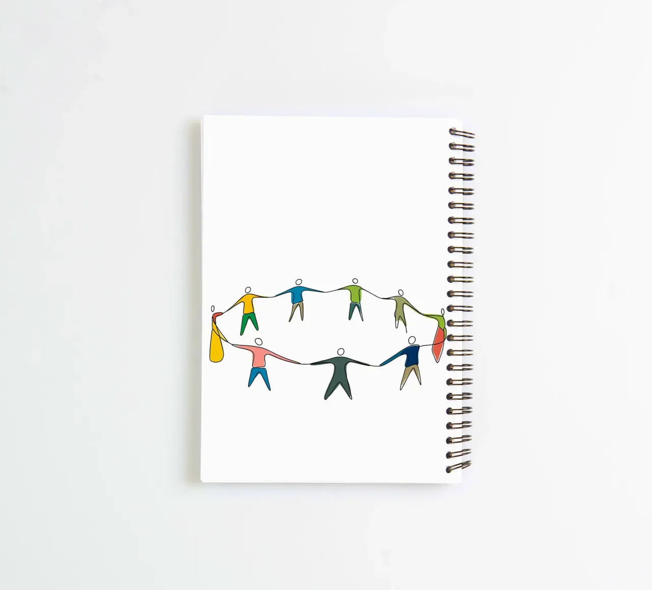 People Unity - Minimalist Line Art spiral notebook by Viv Line Art