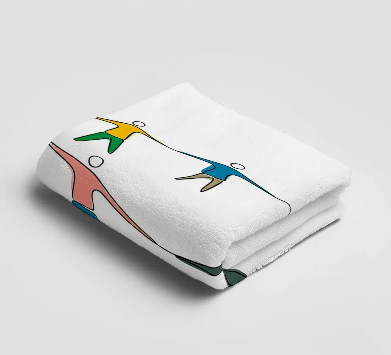 People Unity - Minimalist Line Art towel by Viv Line Art