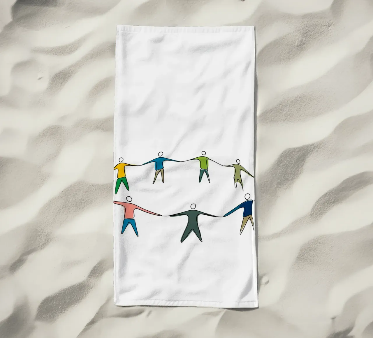 Persone unite - Line art minimalista telo mare da Viv Line Art