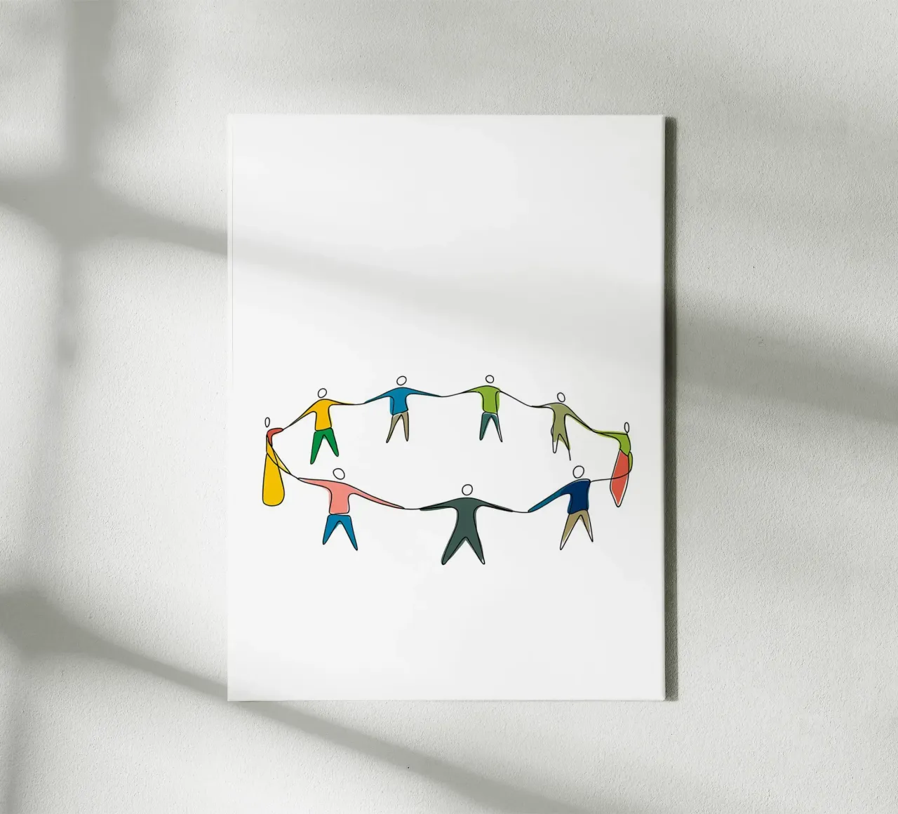 People Unity - Minimalist Line Art canvas by Viv Line Art