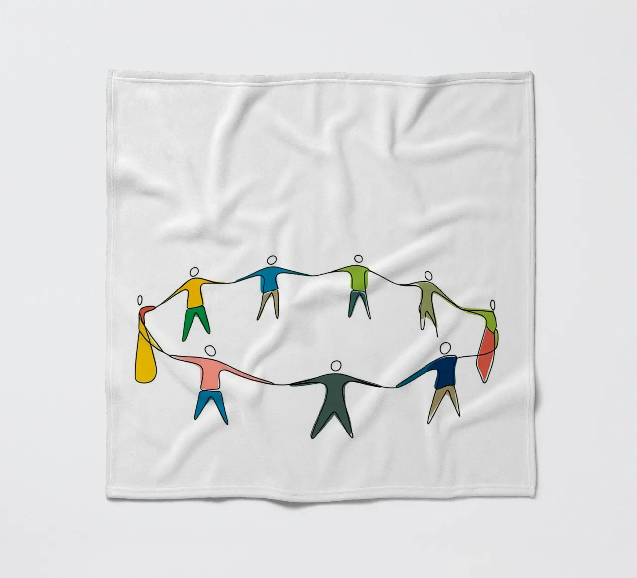 People Unity - Minimalist Line Art fleece blanket by Viv Line Art